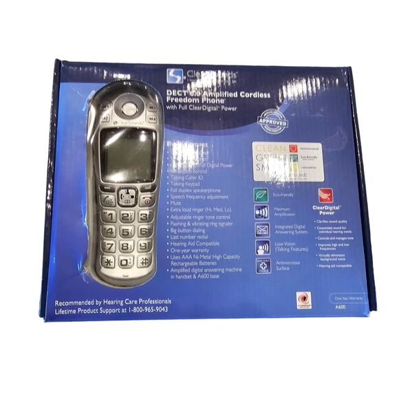 Clear Sounds A600 DECT 6.0 Amplified Freedom Phone Clear Digital Power - Picture 2 of 6